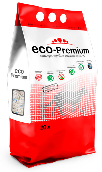 ECO-Premium Наполнитель Древесный Комкующийся 7600г. #1