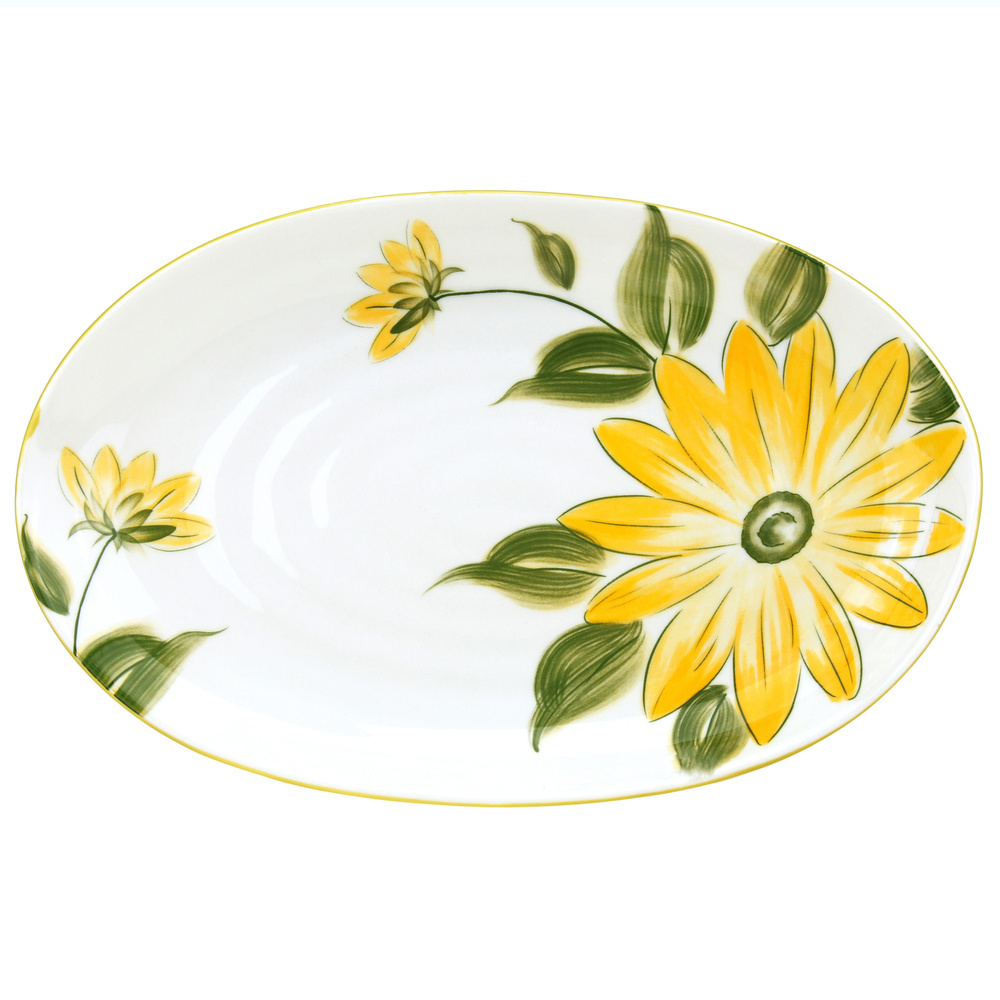 Домашняя мода Блюдо "Солнечный цветок", 1 шт, Фарфор Солнечный цветок, диаметр 19.2 см  #1