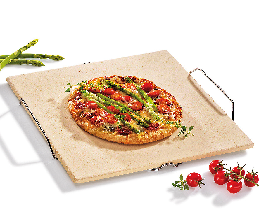Камень для выпекания пиццы с подставкой, 38*35,5 см, h-3,5 см, (огнеупорный кордиерит)  #1