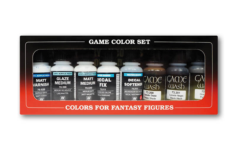 Набор красок, проливок и химии для моделирования Vallejo Auxilary Paint Set  #1