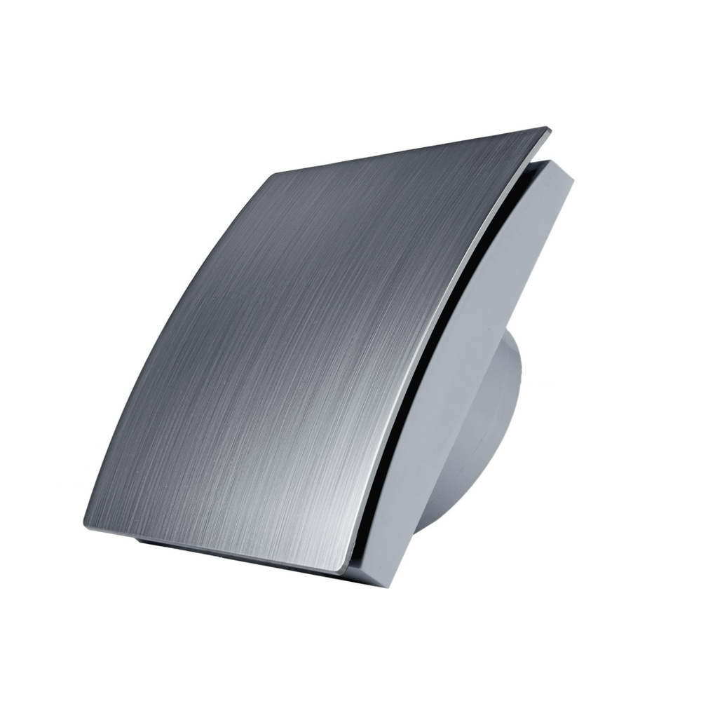 Вытяжной бесшумный вентилятор для ванной Mmotors ММР 100 пластик серебро, тонкий  #1