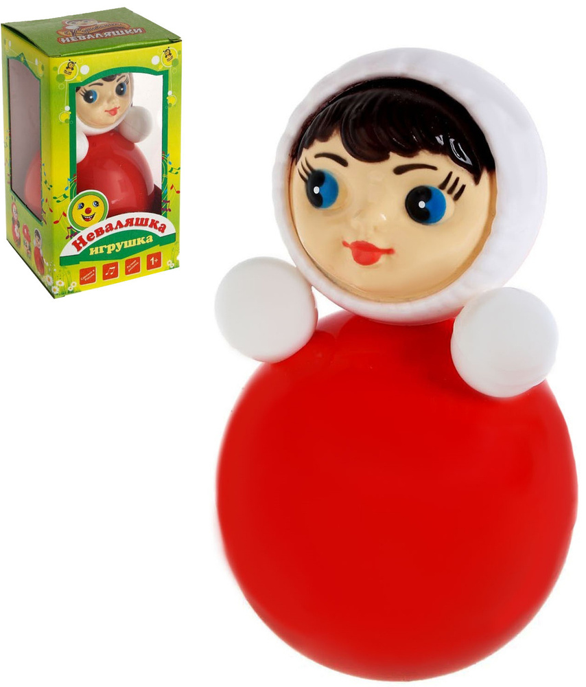 Детская кукла "Неваляшка" Котовские неваляшки, игрушка "ванька-встанька" со звуком, 15 см. Товар уцененный #1