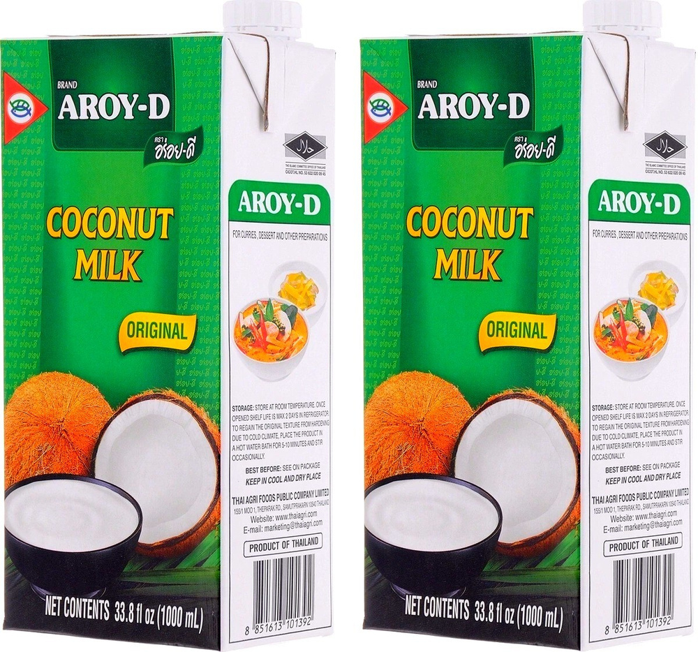 Молоко кокосовое Aroy-D 70% жирность 17-19%, 1 л х 2шт #1