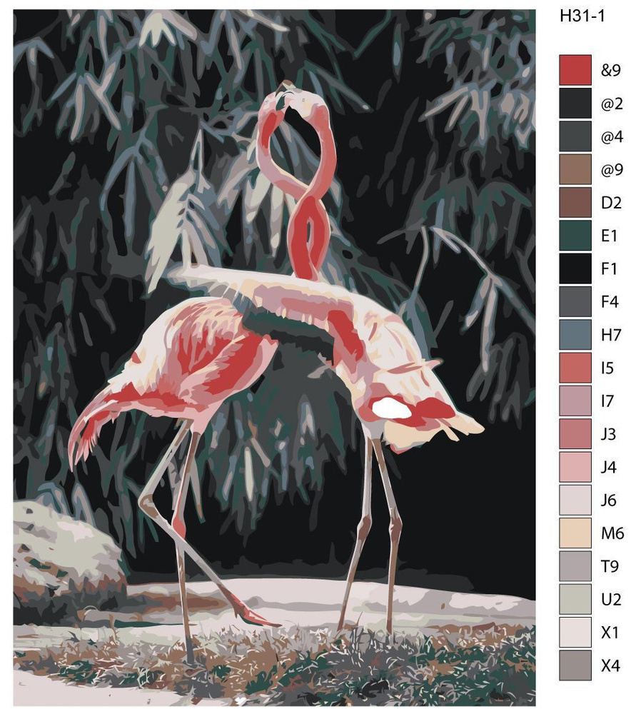 Картина по номерам Н31 "Фламинго", 60x80 см #1
