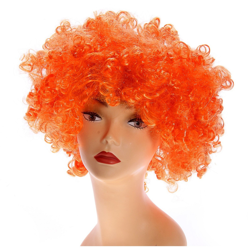 Карнавальный парик "Объём", цвет оранжевый, 120 г #1