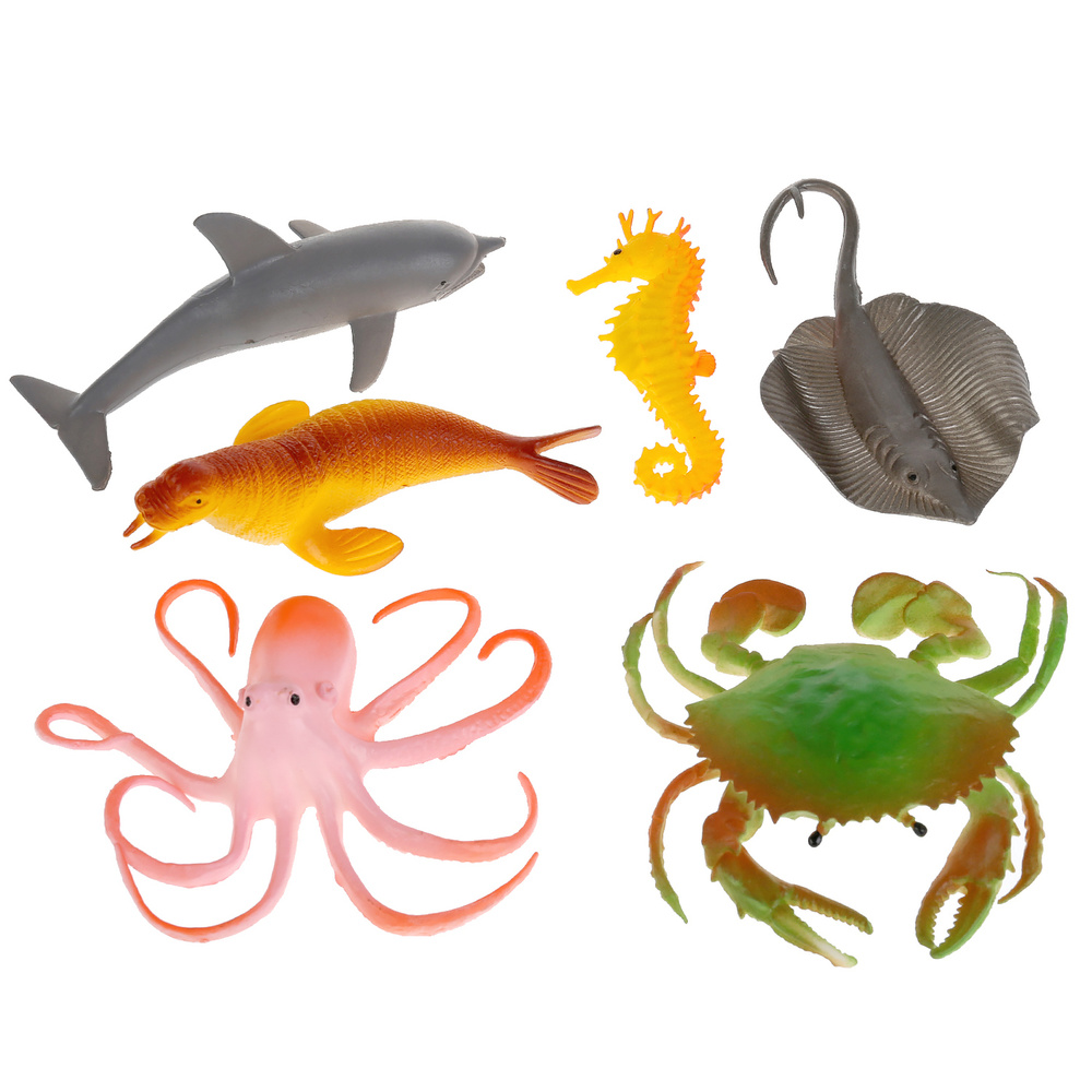 Фигурки животных для детей Подводный мир морские обитатели Играем вместе набор 6шт  #1