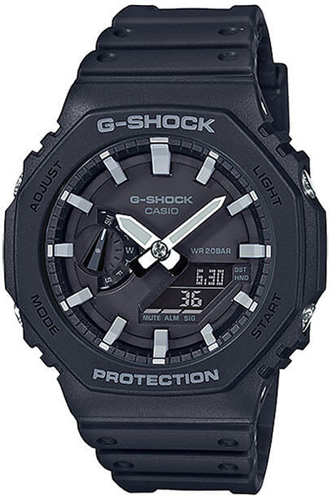 Противоударные мужские наручные часы Casio G-Shock GA-2100-1A с подсветкой, будильником и секундомером #1