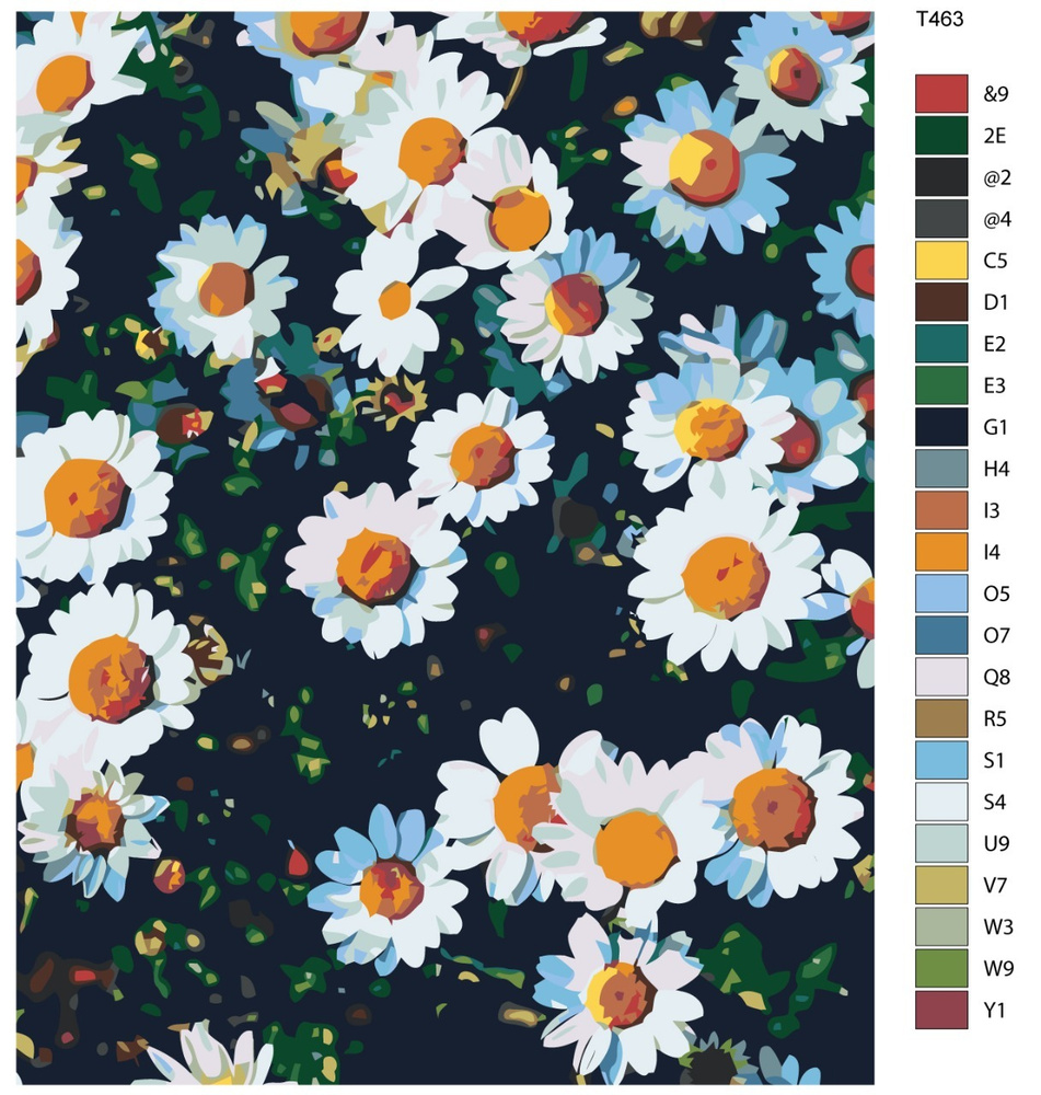 Картина по номерам T463 "ПОЛЕВЫЕ РОМАШКИ" 40Х50 #1