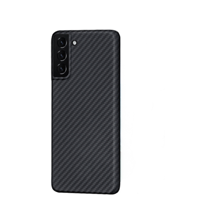 Кевларовый чехол без ободка DiXiS Carbon Case для Samsung S21 (BS21-CMB) матовый черный  #1