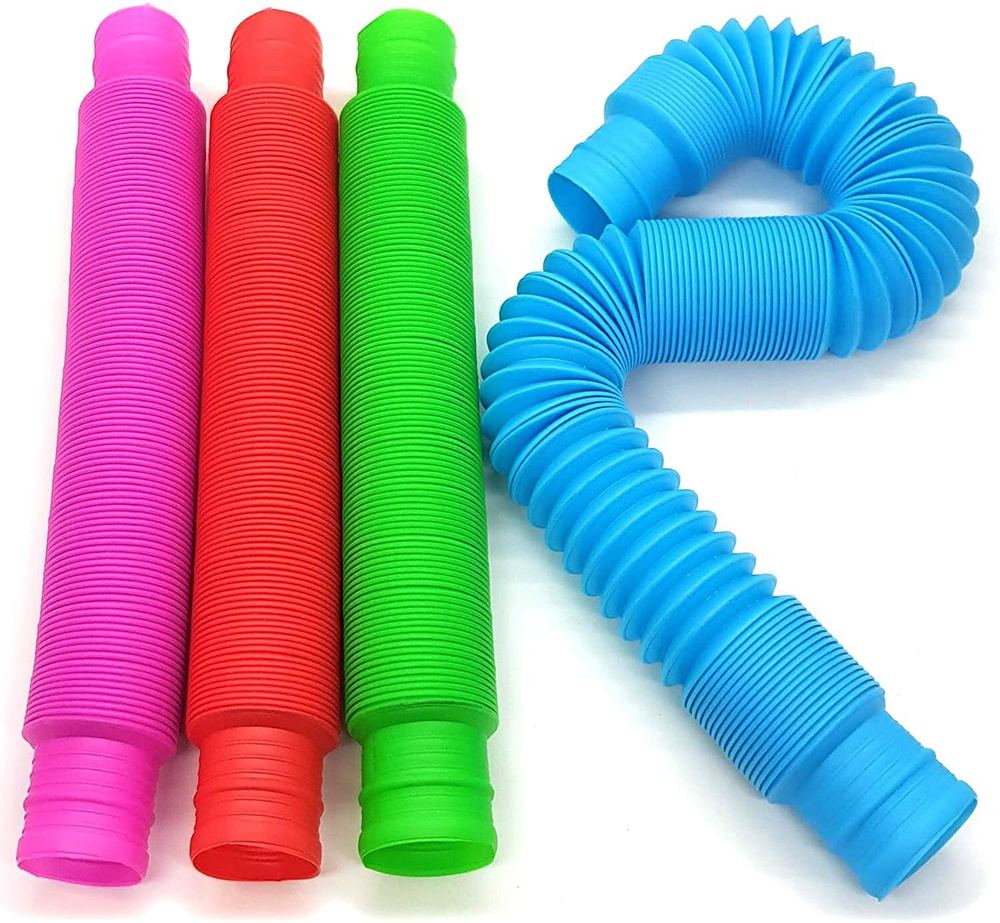Pop tubes, Развивающая игрушка антистресс, гофра трубка, набор 4 шт  #1