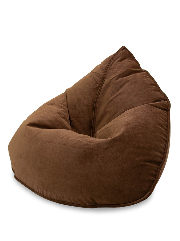 Бескаркасный кресло мешок Парус Velvet Puff Spb, размер XXXXL, цвет коричневый, материал микровельвет, #1