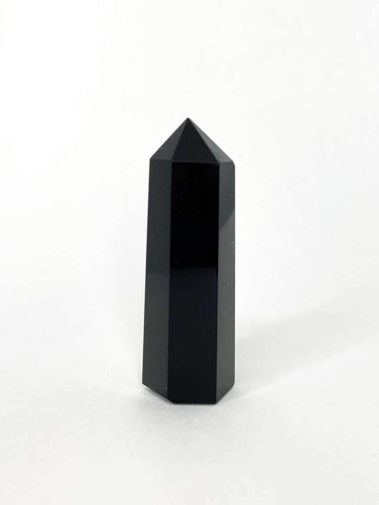 Камень Обсидиан обелиск натуральный кристалл оберег амулет 50-60 мм 1 шт.  #1
