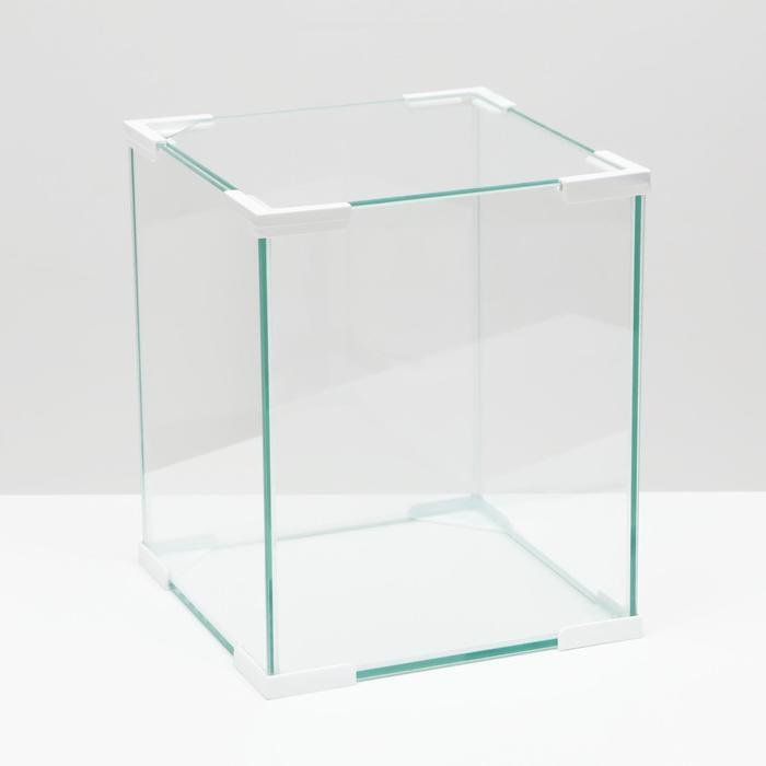 Аквариум Куб белый уголок, покровное стекло, 19 литров, 25 x 25 x 30 см  #1