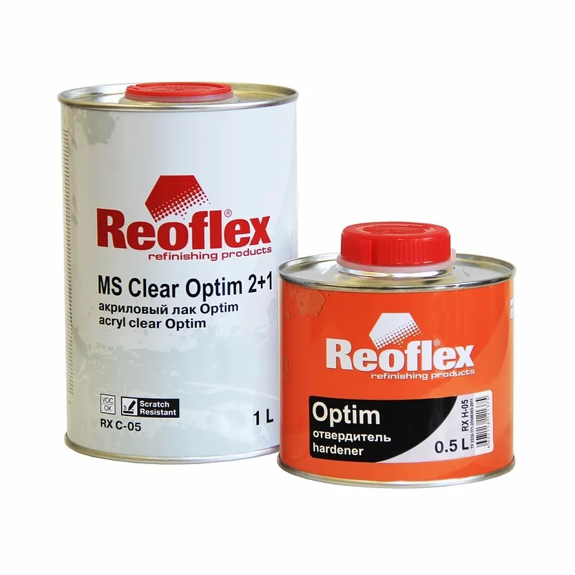 REOFLEX Акриловый лак Optim MS Clear Optim 2+1 RX C-05 (1 л) + отвердитель (0.5 л)  #1