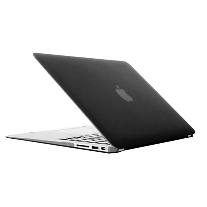 Чехол MacBook Air 13 A1466 / A1369 (2011-2017) прозрачный пластик матовый бренд BRONKA (черный)  #1