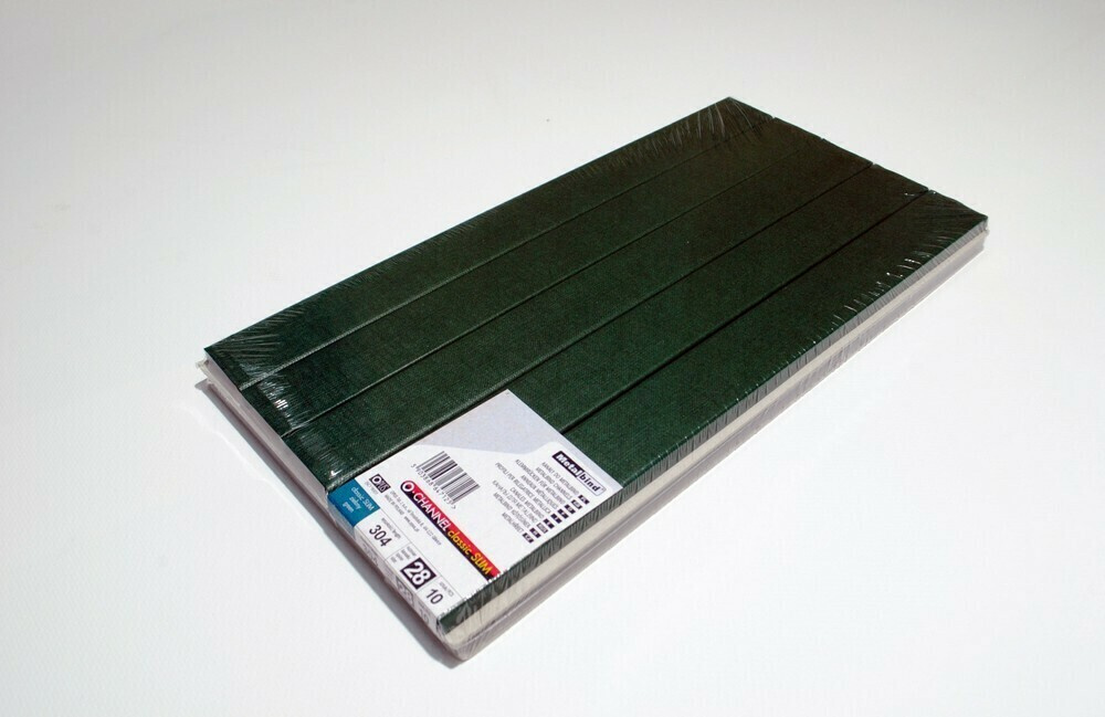 Канал Slim зеленый 28мм А4 304мм с покрытием "ткань" для биндера Metalbind (10шт)  #1