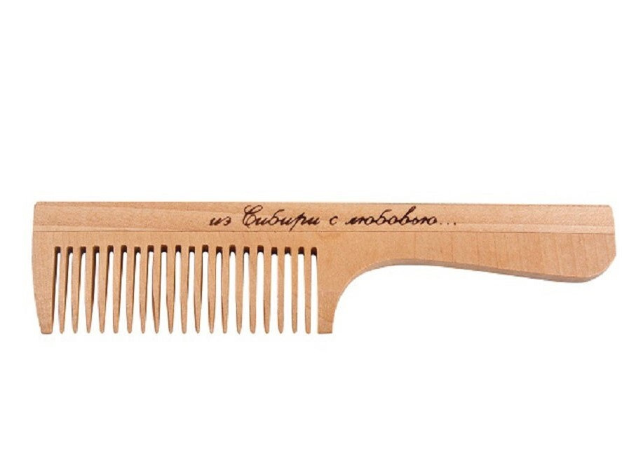 Расческа/гребень/щетка деревянная для волос с ручкой частые зубья  #1