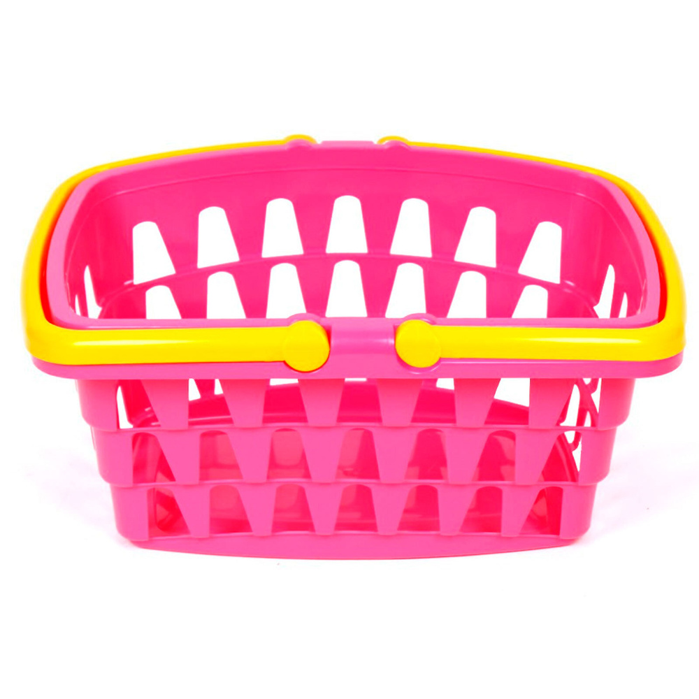 Корзина для игрушек детская розовая ТЕХНОК / корзинка для супермаркета  #1