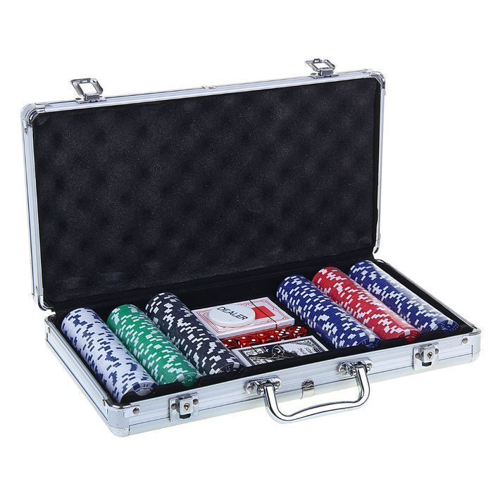 Набор для игры в покер 300 фишек в алюминиевом кейсе #1