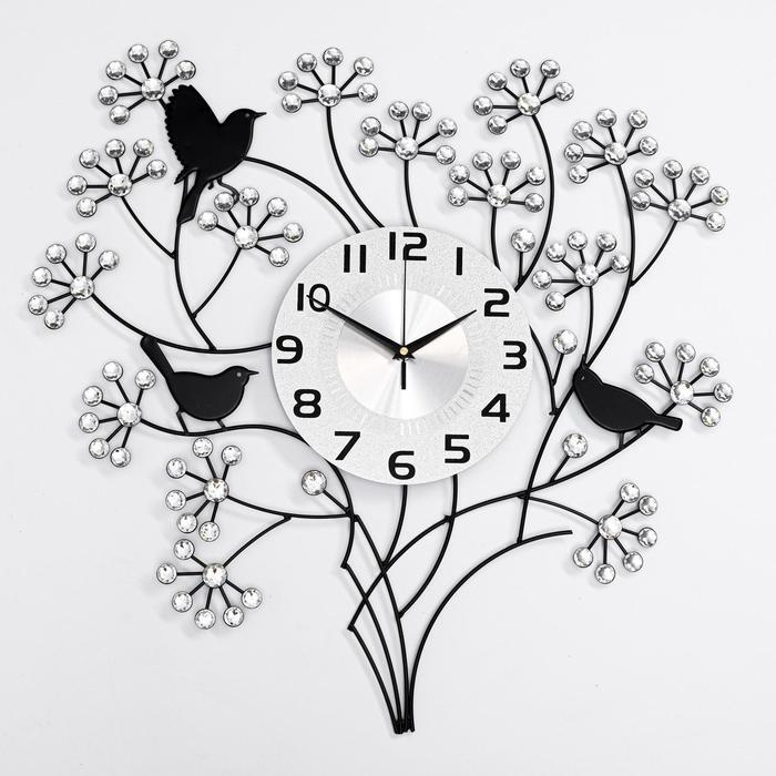 Часы настенные, серия: Ажур, Весенний букет, плавный ход, d-22 см, 60 x 60 см  #1
