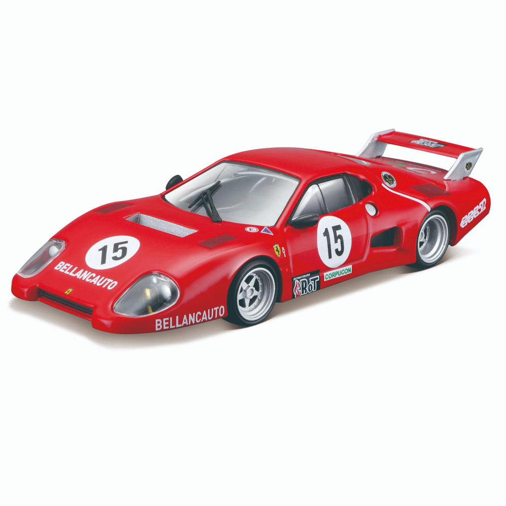 Машинка металлическая Ferrari Racing 512 BB II serie 1981, резиновые колеса, масштабная коллекционная #1