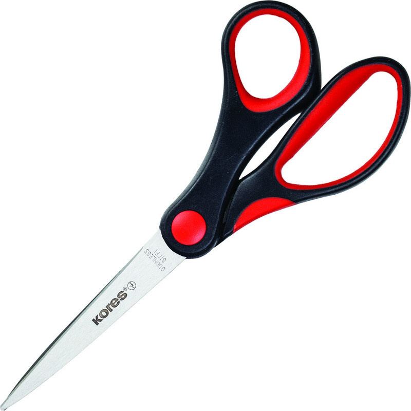 Ножницы Kores Softgrip с пластиковыми прорезиненными анатомическими ручками, 170 мм  #1