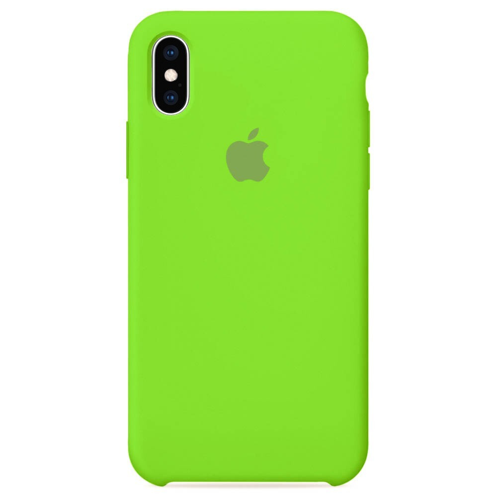 Силиконовый чехол для смартфона Silicone Case на iPhone Xs MAX / Айфон Xs MAX с логотипом, салатовый #1