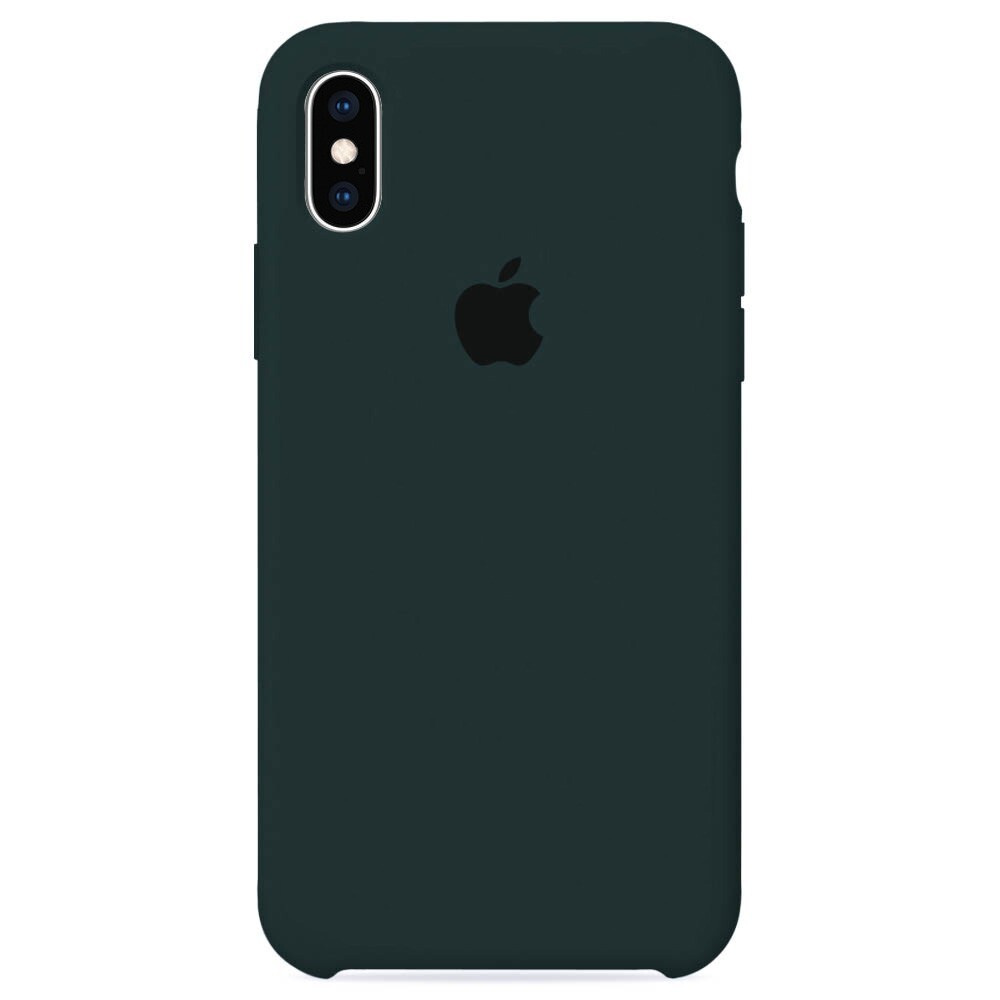 Силиконовый чехол для смартфона Silicone Case на iPhone Xs MAX / Айфон Xs MAX с логотипом, темно-зеленый #1