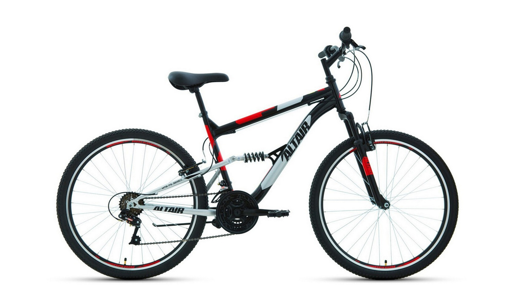 Велосипед двухподвес ALTAIR MTB FS 26 1.0 18 ск. рост. 16" черный/красный  #1