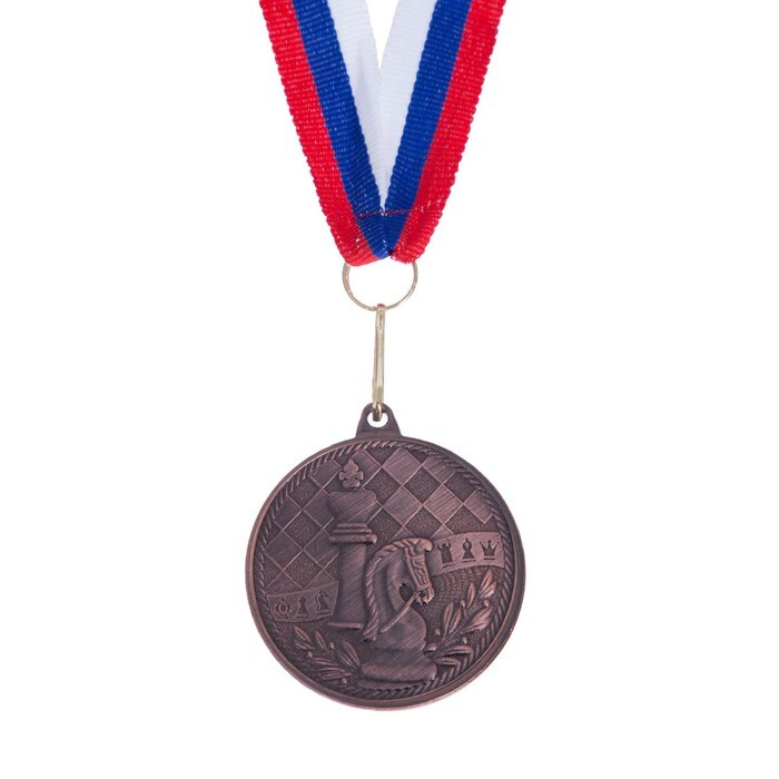 Медаль тематическая "Шахматы", бронза, d-4 см #1