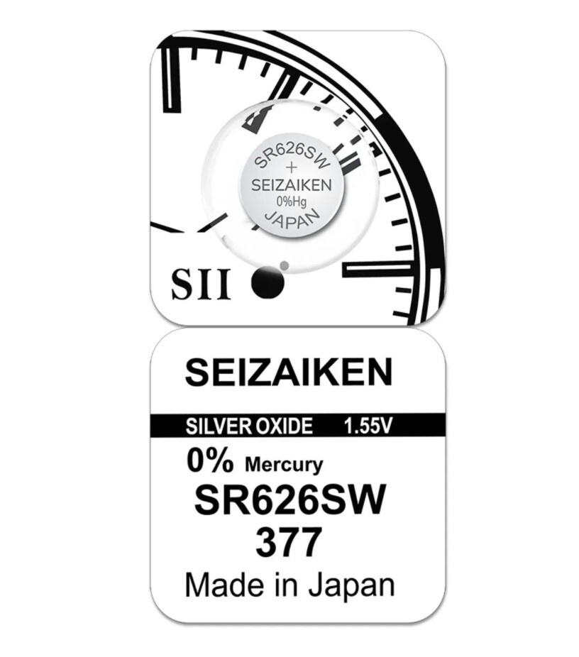 Seizaiken Батарейка 376, 377 (SR66, SR626), Серебряно-цинковый тип, 1,55 В, 1 шт  #1