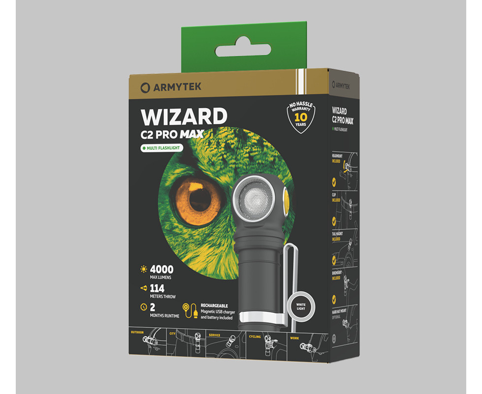 Фонарь ARMYTEK Wizard C2 Pro MAX Magnet USB Белый F06701C #1