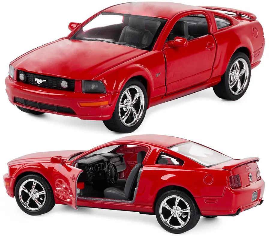 Машинка металлическая Kinsmart 1:38 Ford Mustang GT 5091DKT инерционная, двери открываются / Красный #1