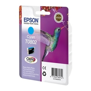 Комплект 2 шт, Картридж струйный Epson T0802 C13T08024011 голубой (885стр.) (7.4мл) для Epson P50/PX660 #1