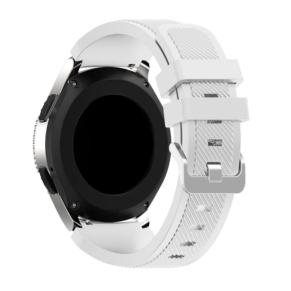 Силиконовый ремешок Twill Texture для часов Samsung Galaxy Watch 46 мм - белый  #1