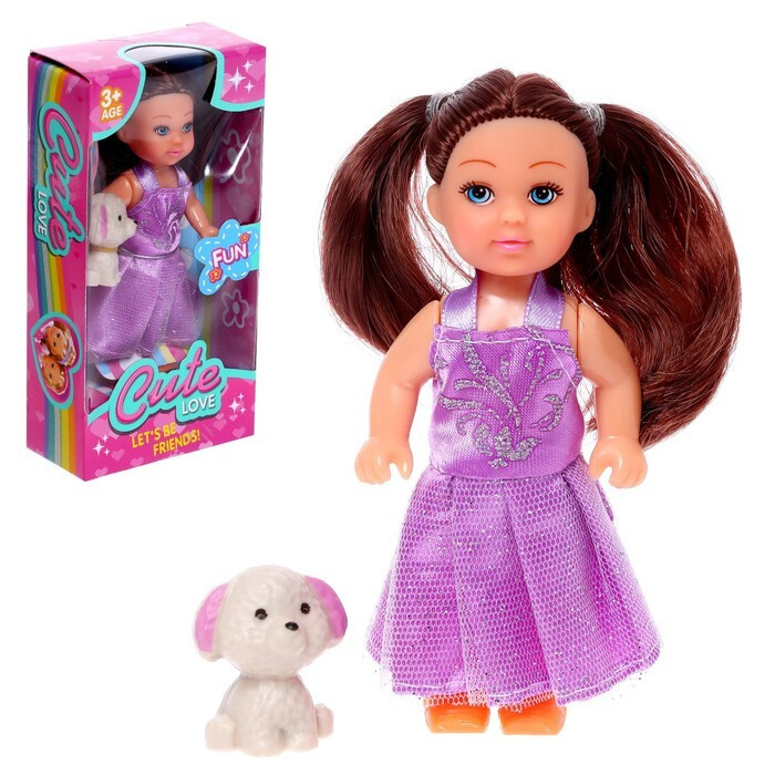 Кукла малышка "София" в платье, с питомцем, разноцветный выбор  #1