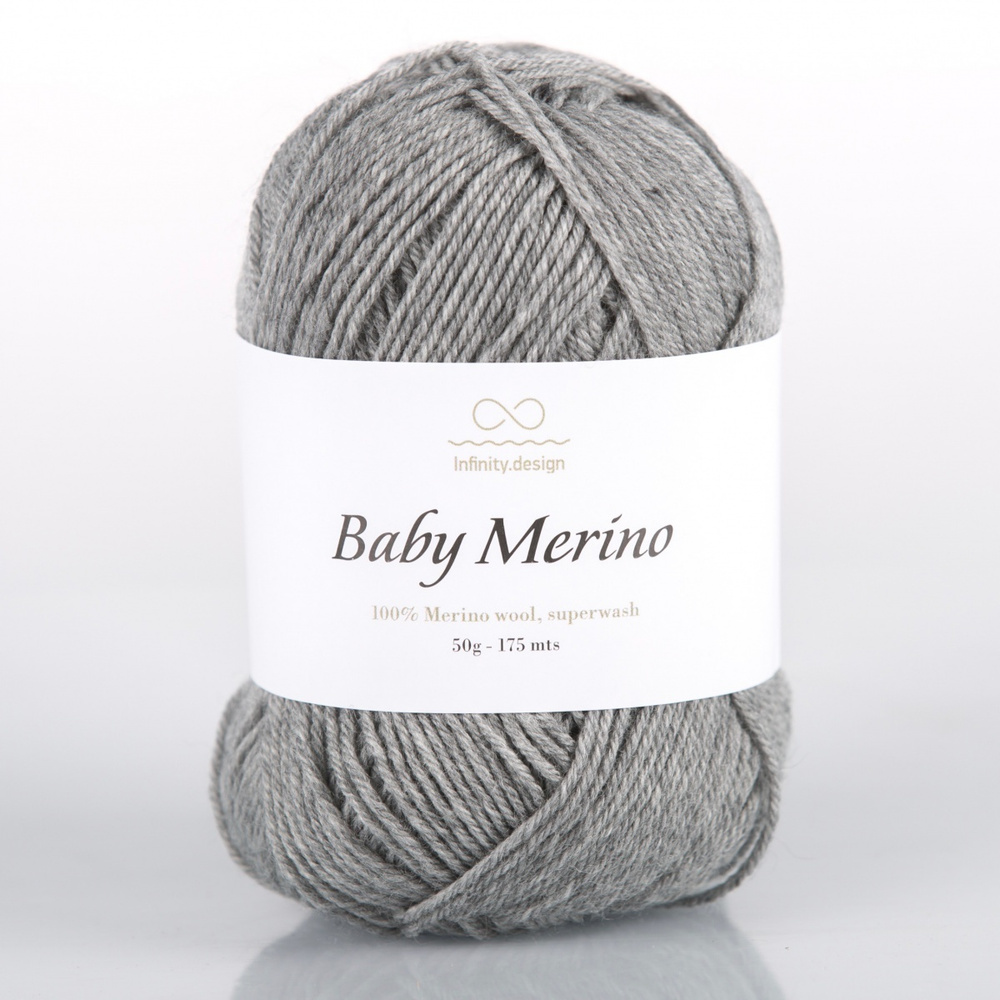 Пряжа для вязания Infinity Design Baby Merino (1042 Gray Melange) 6 мотков #1