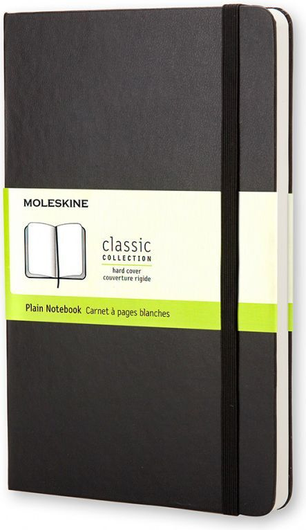 Записная книжка без разметки Moleskine Classic Large, В6, сшитый, полиуретан, 120 л, черный  #1