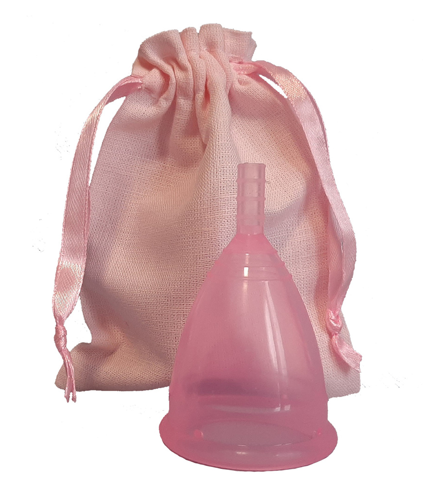 Менструальная чаша CupLee в льняном мешочке/цвет розовый/ размер М / Многоразовое средство женской гигиены #1