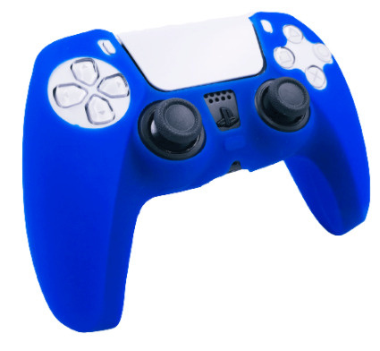 Чехол на геймпад PS5 Синий (Blue)/полное силиконовое покрытие, защита от ударов  #1