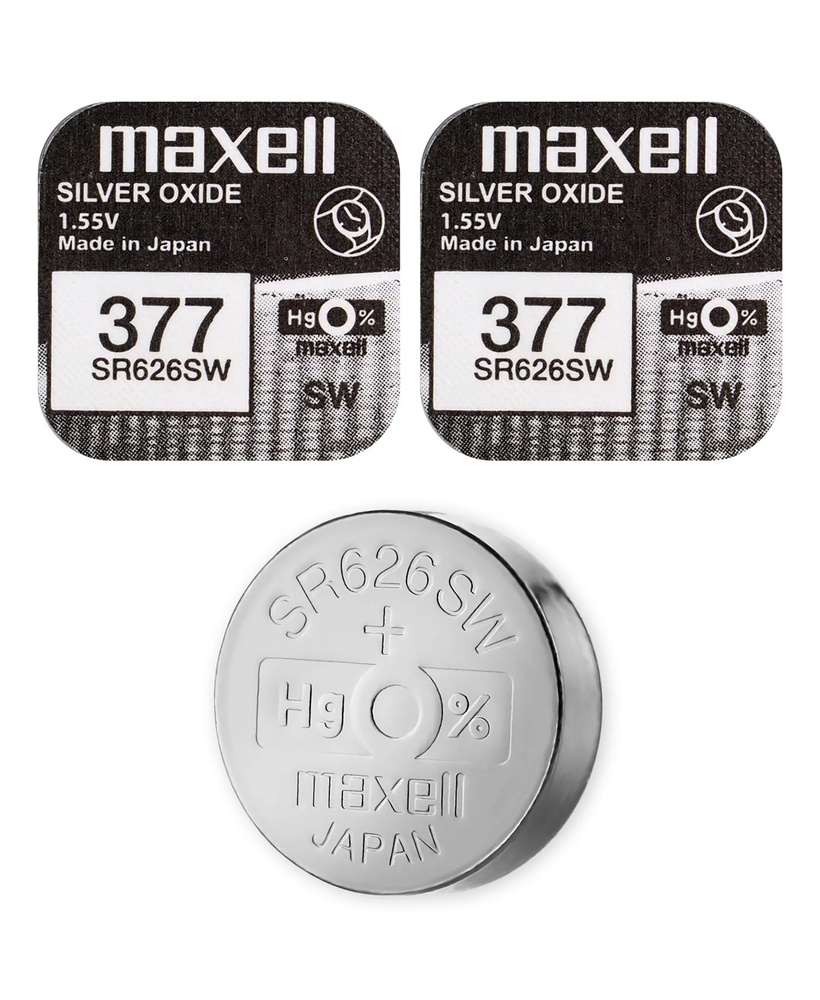 Батарейка для часов Maxell 377 (SR626SW /SR66) 2шт #1