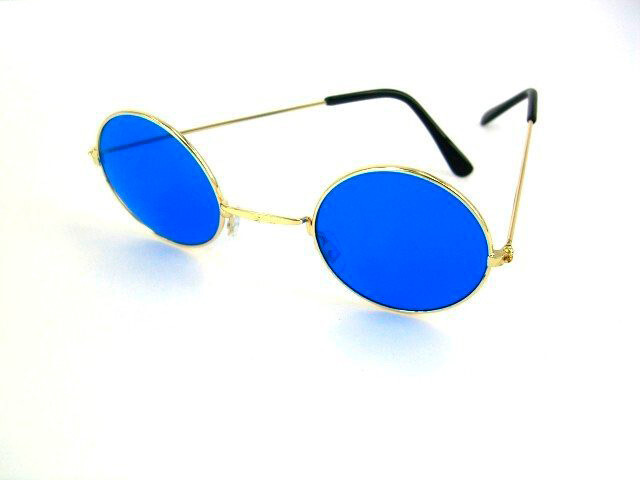 Карнавальные очки круглые "Синий стиль" оправа 12,5 см/ретро вечеринка/очки Леннона/очки страринные/очки #1
