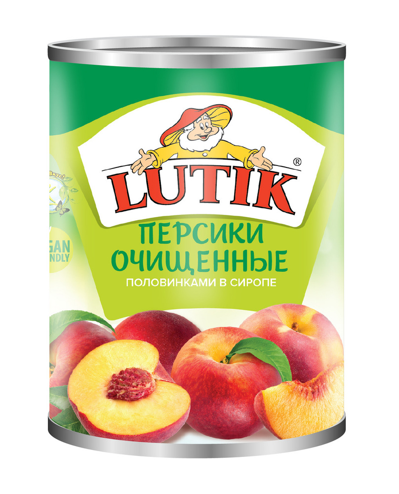 Персики Lutik очищенные в сиропе, 425 мл #1