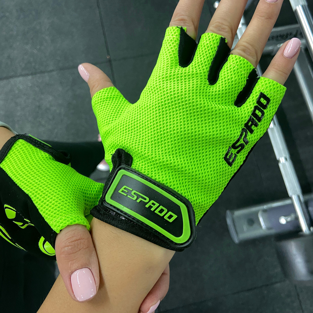Перчатки для фитнеса Espado, ESD004, зеленый, S, для занятий спортом велоперчатки женские без пальцев #1