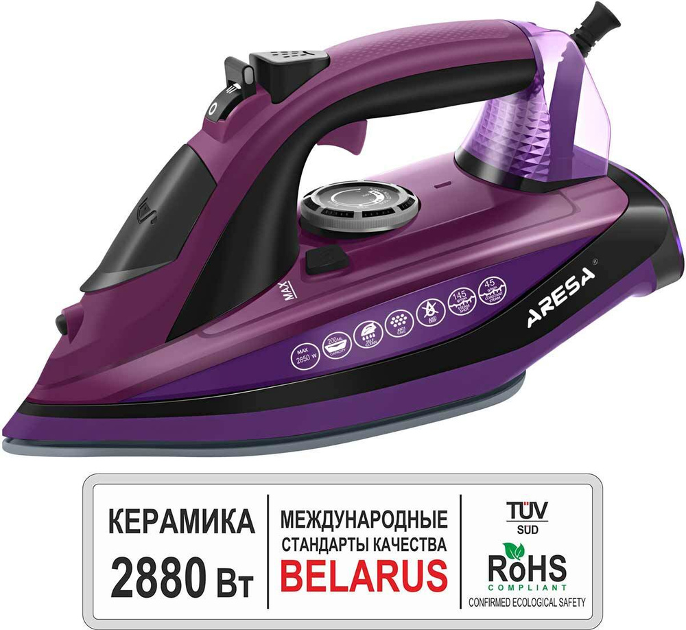 Утюг ARESA AR-3126, 2880Вт, керамическая подошва, фиолетовый #1