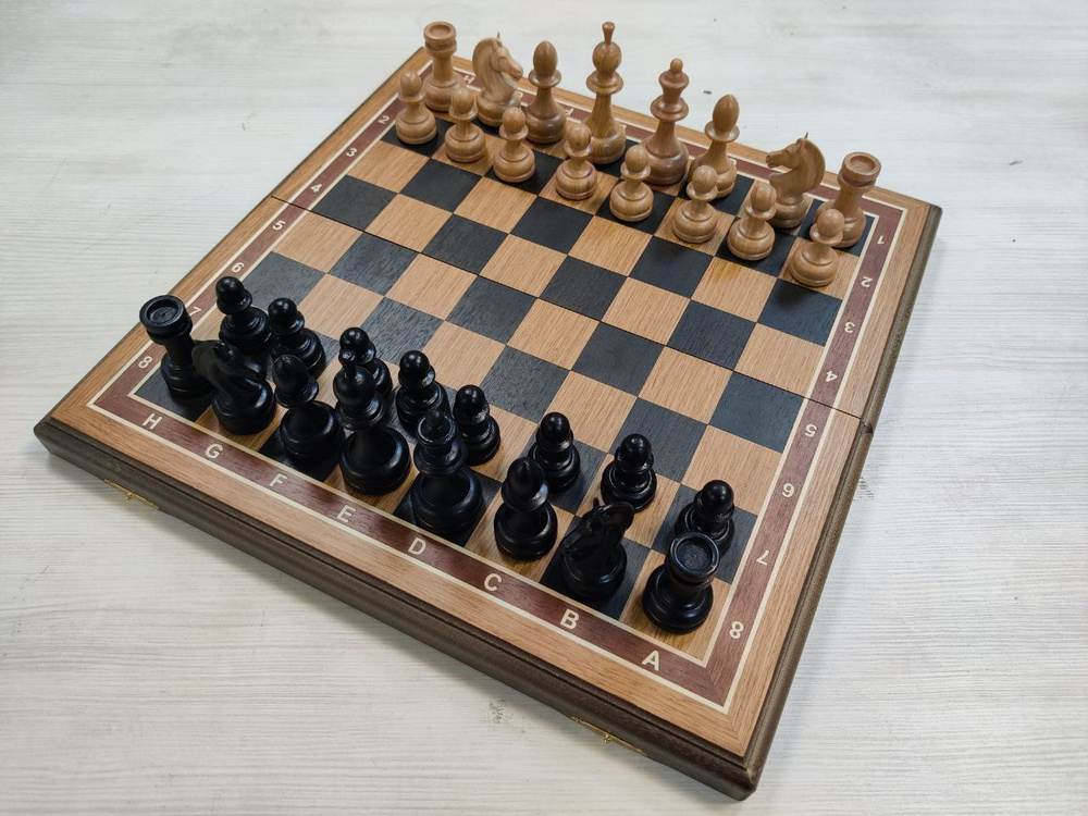 Шахматы из дуба и бука с премиальными, утяжеленными фигурами на доске 45 на 45 см  #1