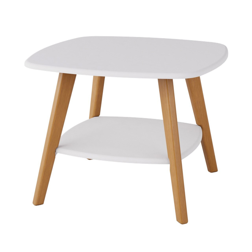 Журнальный столик Мебелик Хадсон белый/дуб светлый. Товар уцененный  #1