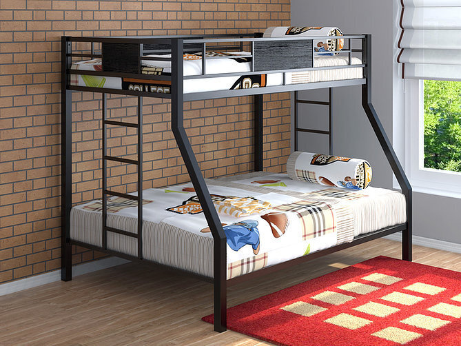 Двухъярусная кровать, 199х126х156 см, коричневый #1