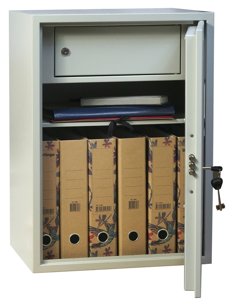 Архивный шкаф / офисный сейф металлический Klesto M63K. Габариты 630х460х340 мм, вес 15,5 кг  #1