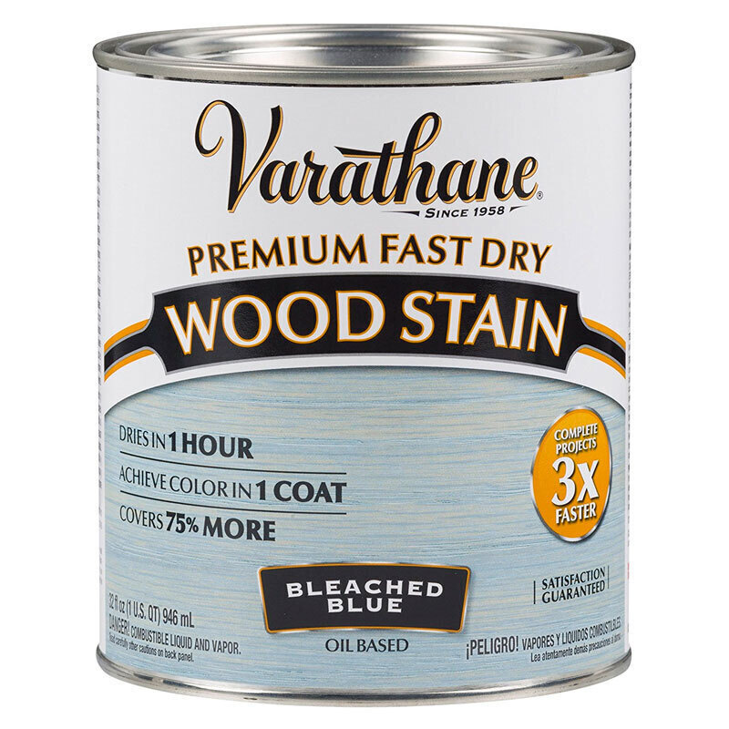 Морилка - Масло Для Дерева Varathane Premium Fast Dry Wood Stain выбеленный Голубой 0,946л  #1